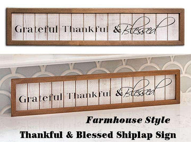 Thankful & Blessed Framed Shiplap - The Fox Decor